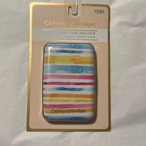 Catherine Malandrino RFID Card Case Holder with Scan-Proof Protection White Pink